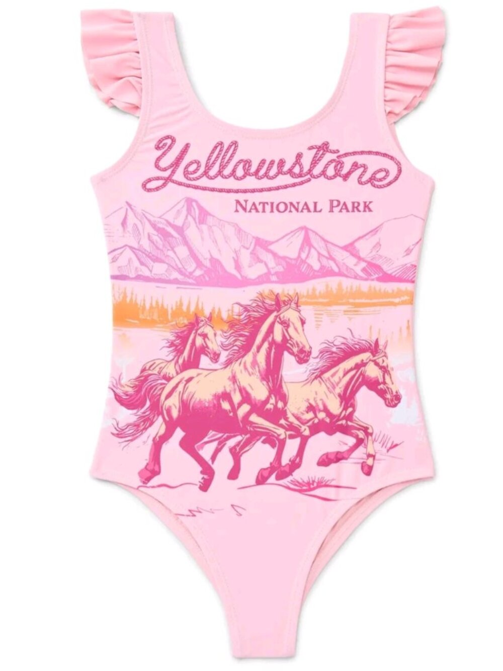 HORSES NATIONAL PARK YELLOWSTONE ONE PIECE SWIMSUIT